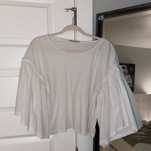 Zara Ruffled Sleeve Top!